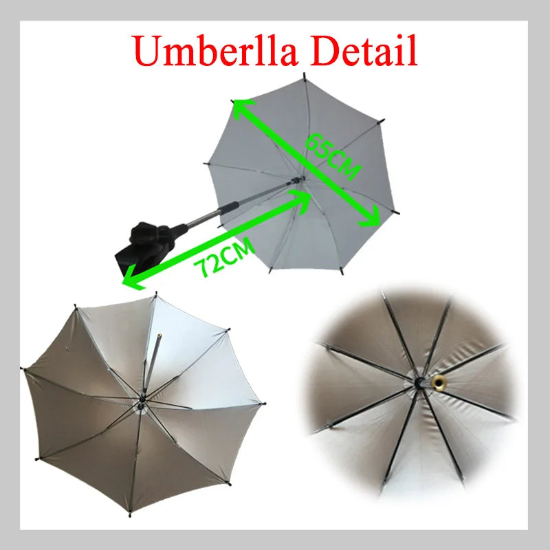Stroller Umbrella Protable Baby Colorful Pram Shade Parasol for Stroller 360 degree Adjustable Folding yoya Stroller Accessories