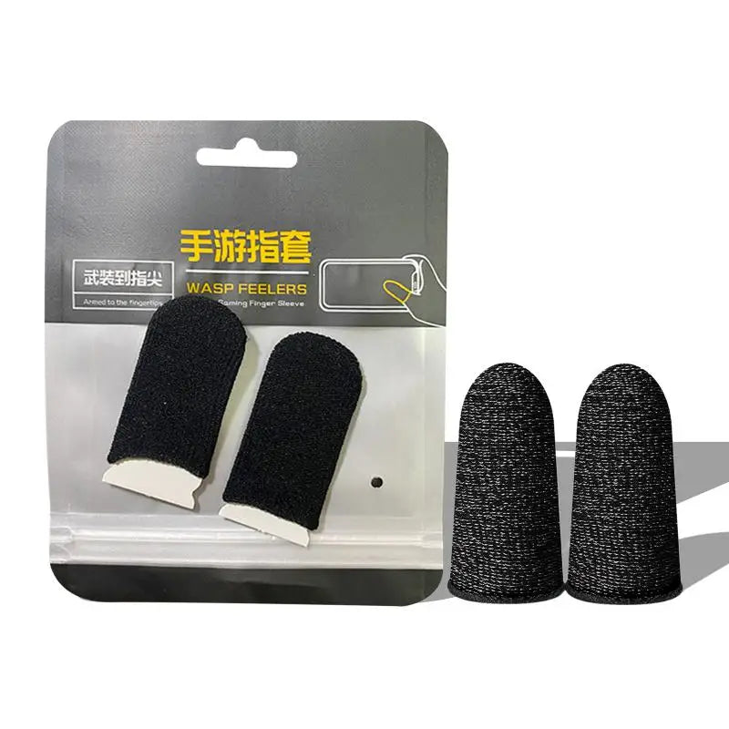 1 Pair For PUBG Gaming Finger Sleeve Breathable Fingertips Sweatproof Anti-slip Fingertip Cover Thumb Gloves For Mobile Game 