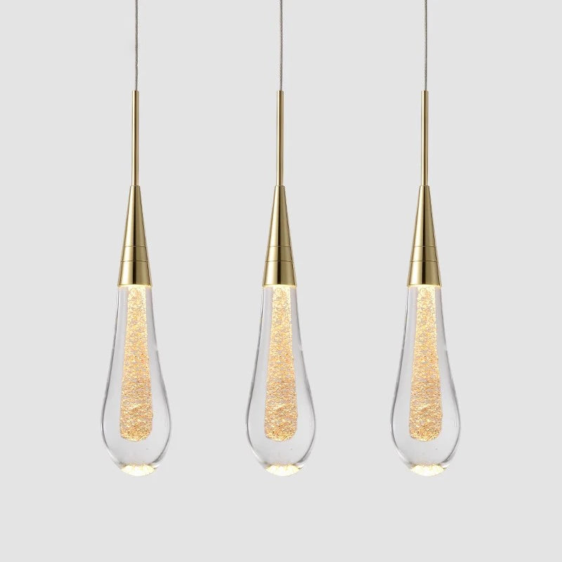 Modern Raindrop Chandelier Decorative Stair Ceiling Light Waterdrop Crystal Light Fixture Kitchen Island Hotel Hall Living