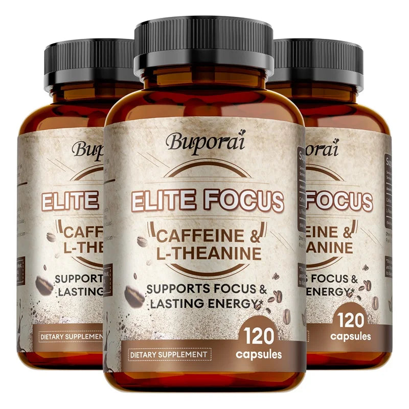 Elite Caffeine Capsules with L-Theanine – Energy Supplements – Clean & Natural Nootropic Stack for Smart Cognitive Performance