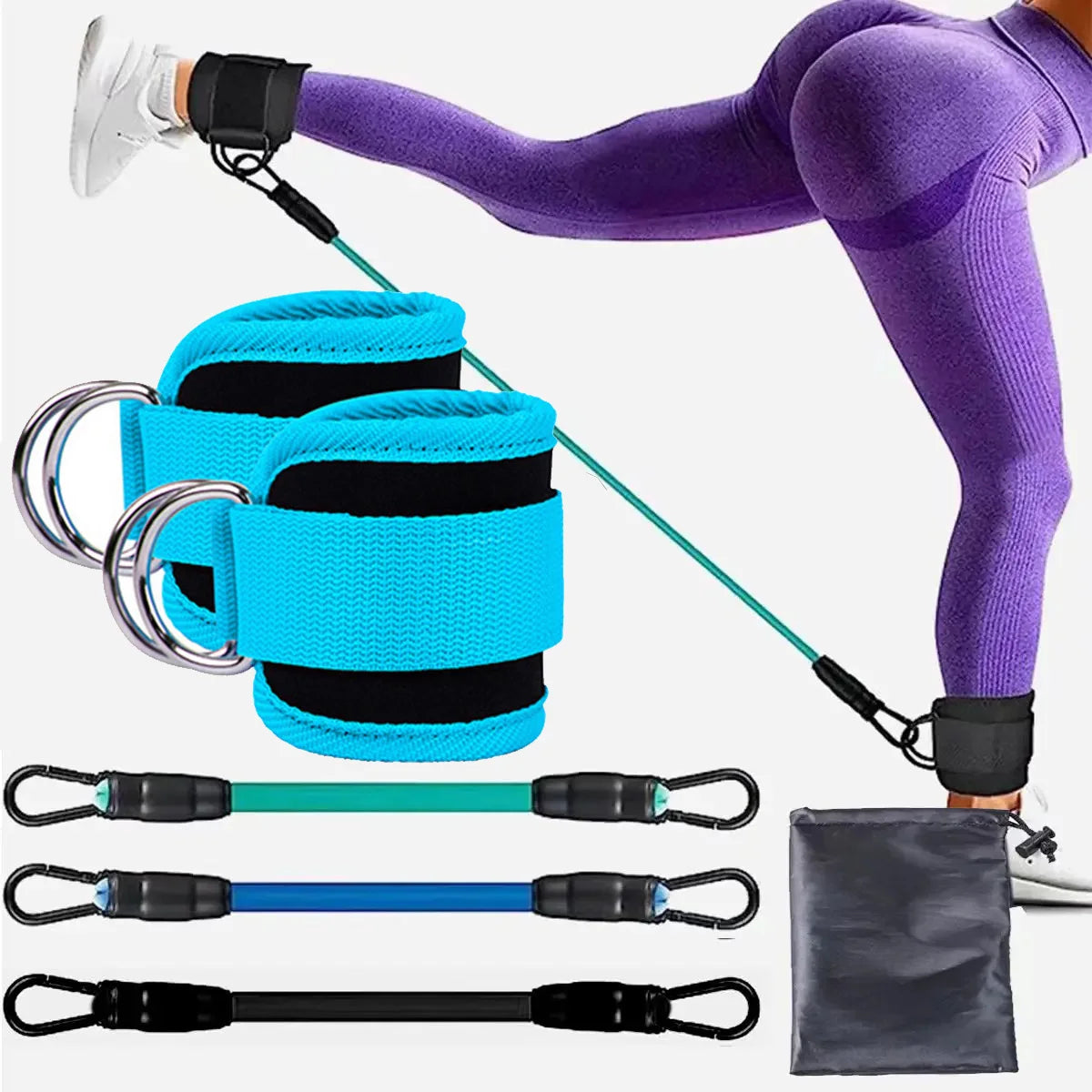 TPE Resistance Bands Ankle Straps Fitness Booty Band Squat Glute Workout Yoga Gym Equipment Guard Leg Strength Safety Extensions