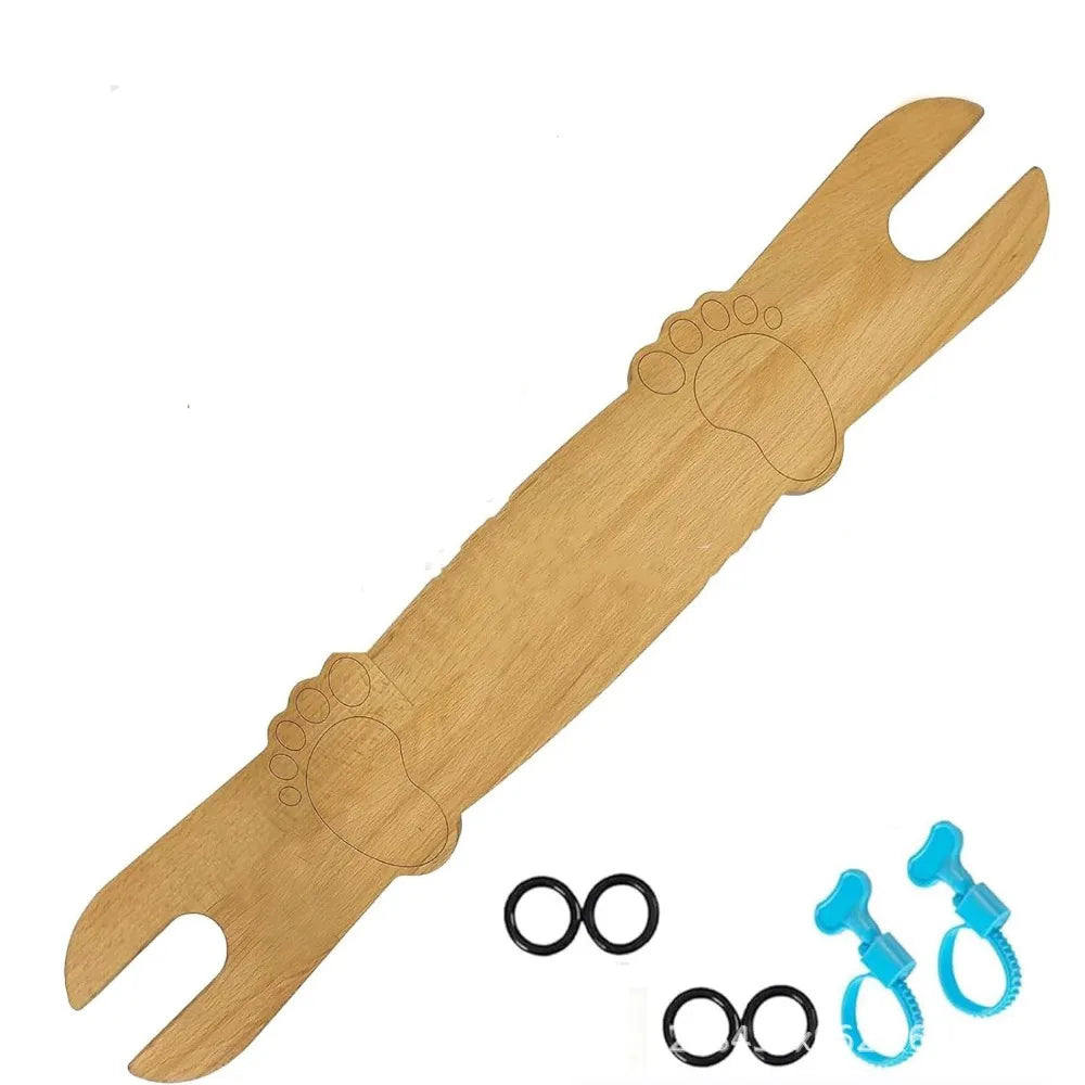 Adjustable High Chair Footrest 50cm Length Wooden Material Baby Highchairs Pedal Round Corners Rubber Rings Highchair Accessory