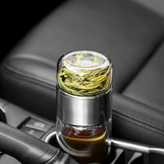 Tea Water Bottle High Borosilicate Glass Double Layer Tea Water Cup Infuser Tumbler Drinkware Water Bottle With Tea Filter 420ML