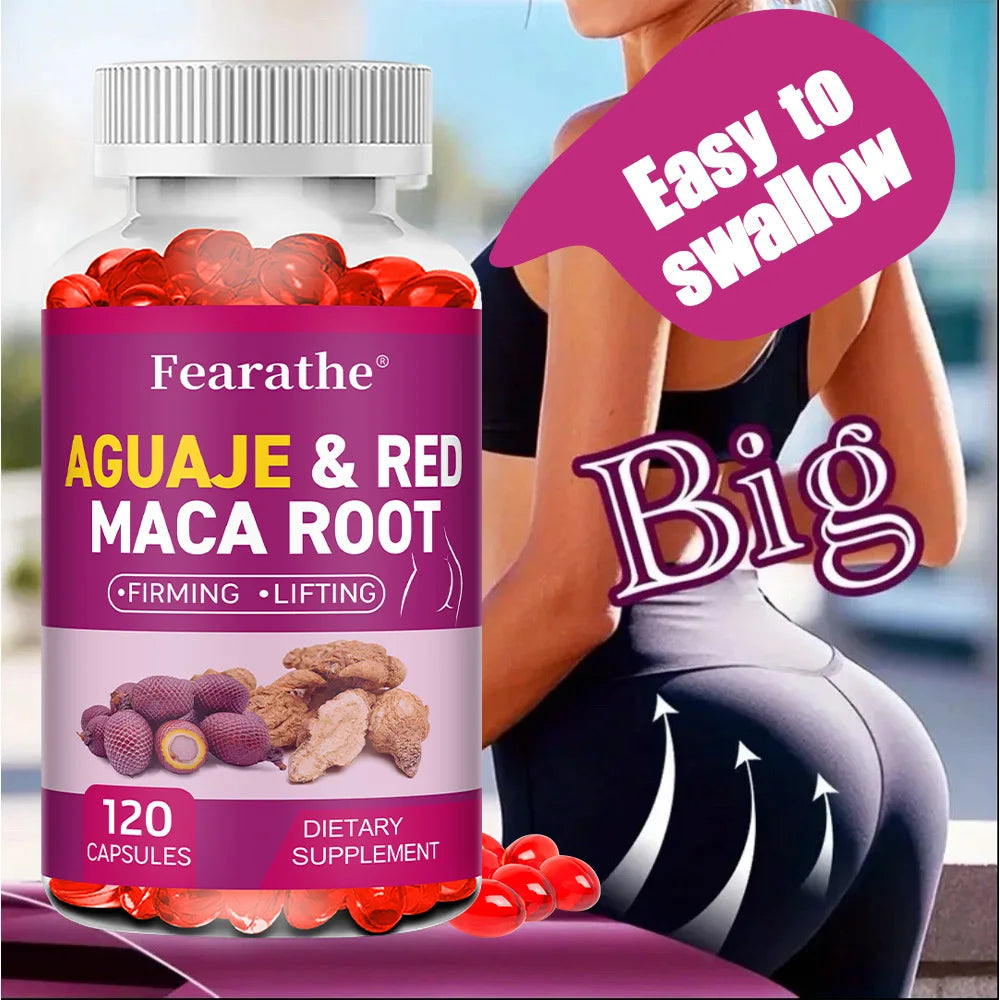 Organic Aguaje with Red Maca Root Extract Supports Full & Firming Buttocks and Immune Health 120 Capsules