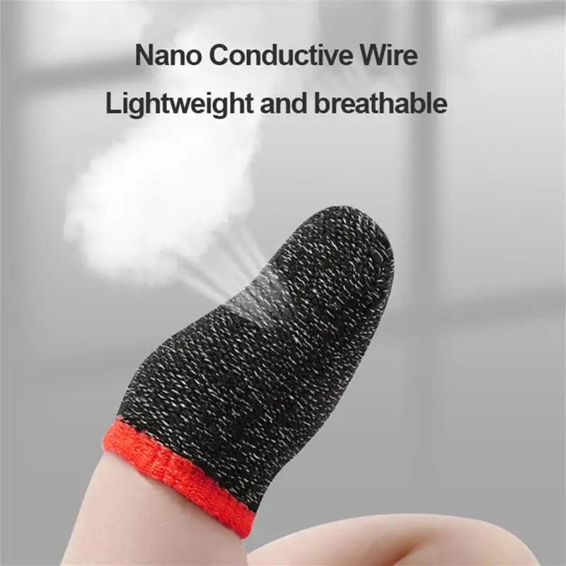 1 Pair For PUBG Gaming Finger Sleeve Breathable Fingertips Sweatproof Anti-slip Fingertip Cover Thumb Gloves For Mobile Game 