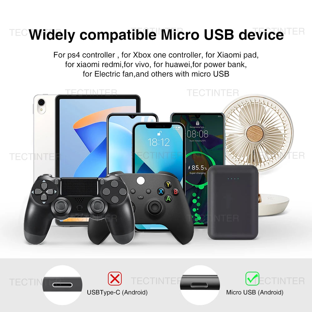 Charging Data Cable For PS4/XBOX One Gamepad Controller Micro USB Charger Cord For Mobile Phone For PS4 Gaming Accessories