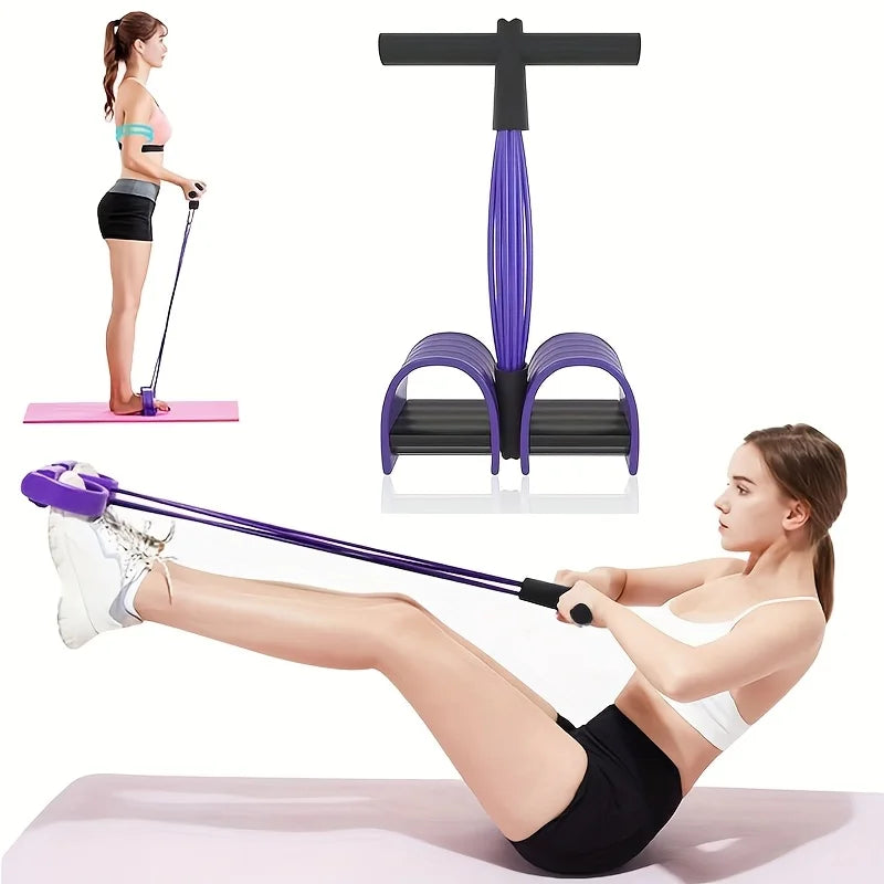 Six-Tube Tensioner Multi-Functional Household Fitness Yoga Abdominal Strengthening Resistance Band Tension Rope Sit-Up Assistive