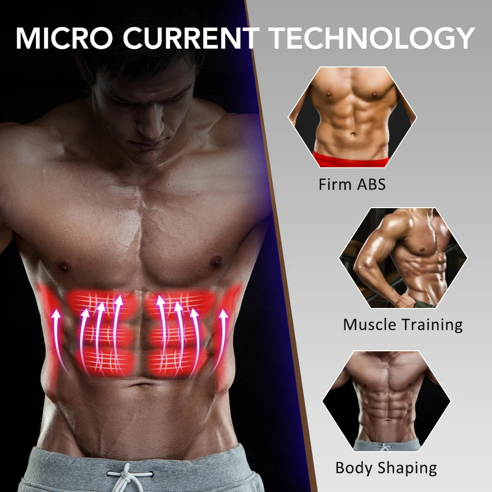 EMS Muscle Stimulator Abdominal Toning Belts Abs Muscle Toner Full Body Shaping Home Gym Fitness Training Waist Massager