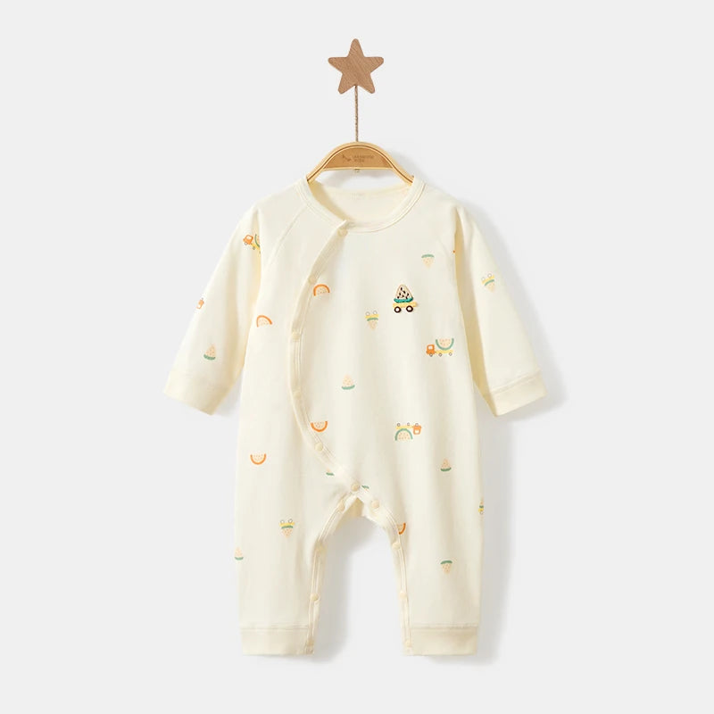 100% Cotton Baby Bodysuits | Soft Stretchy | Easy Snap Buttons | Unisex Newborn Infant Essentials for Spring & Fall (0-18M)