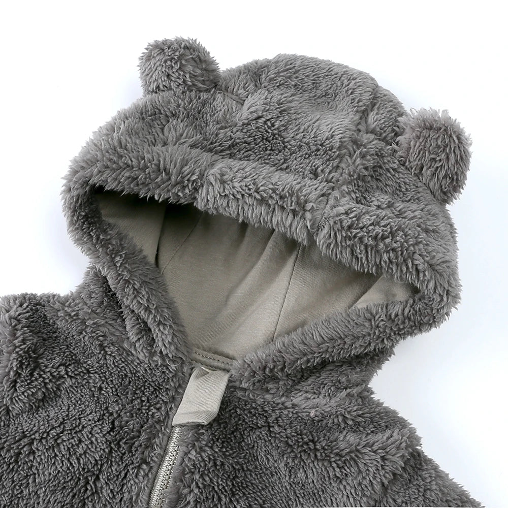 Winter Essentials Fleece Baby Clothes Romper Kids Boys Girls Pajamas Hooded Toddler Bodysuit Infant Jumpsuit Newborn Onesies