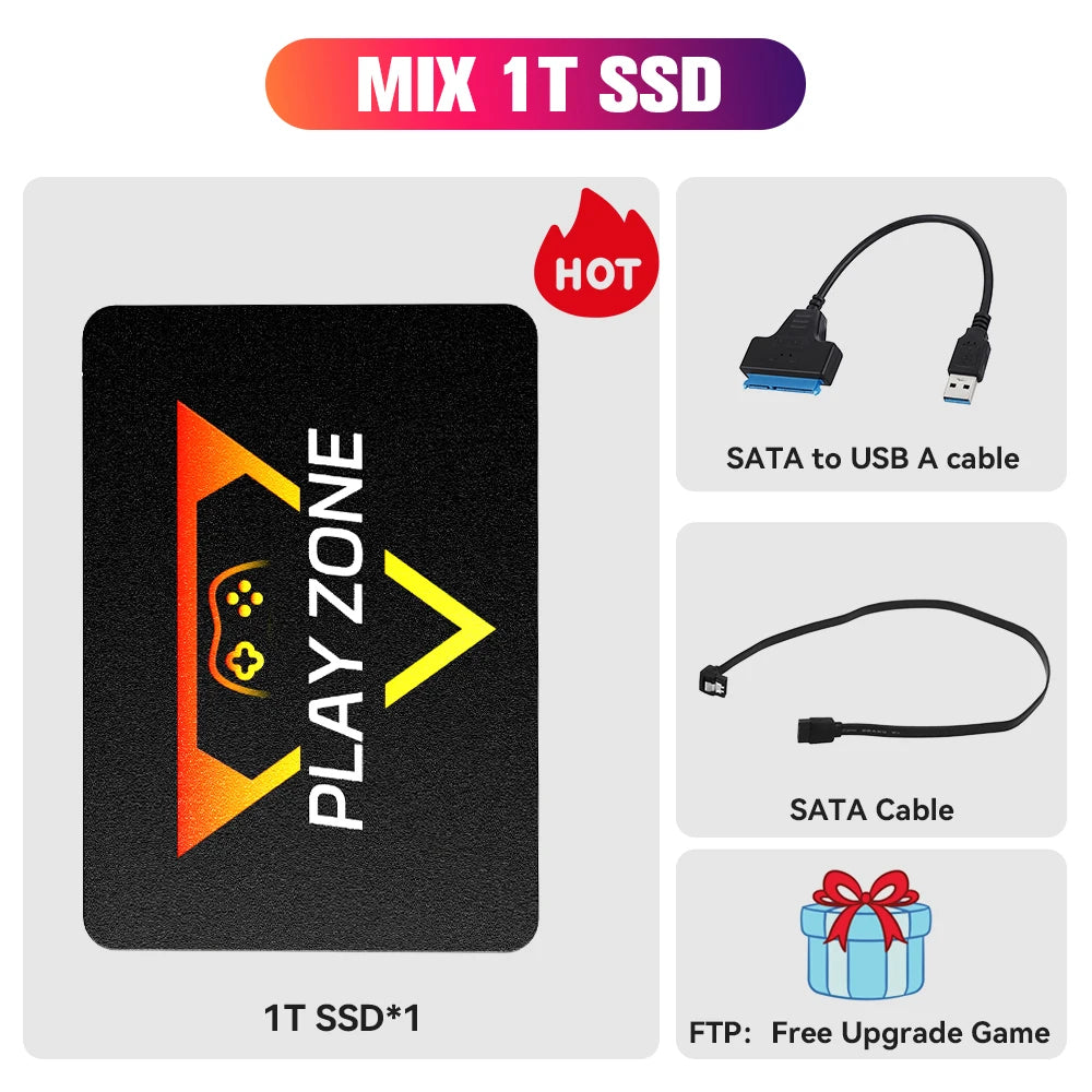 Retro Gaming SSD for Switch/PS5/Xbox/PS4/PS3/PS2/WIIU 80+Emulators Launchbox&Retrobat&Playnite 16191 Games Console for PC/Laptop