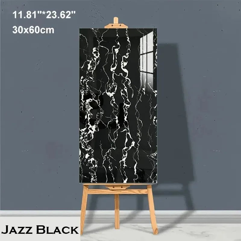 10-20pcs 30x60cm Self-Adhesive Marble PVC Floor Tiles Waterproof Peel Stick Wall Sticker Kitchen Bathroom Removable Home Decor 