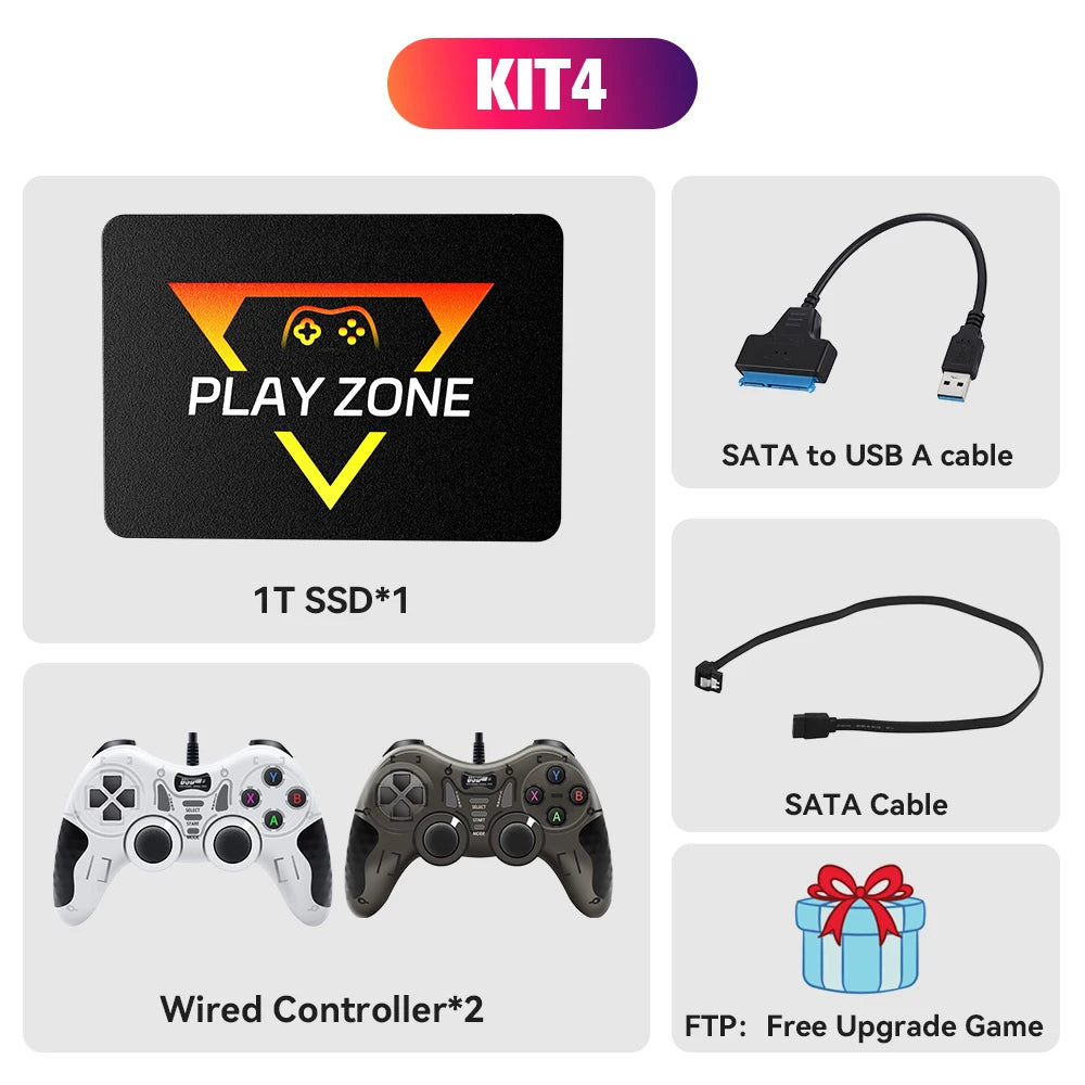 Retro Gaming SSD for Switch/PS5/Xbox/PS4/PS3/PS2/WIIU 80+Emulators Launchbox&Retrobat&Playnite 16191 Games Console for PC/Laptop