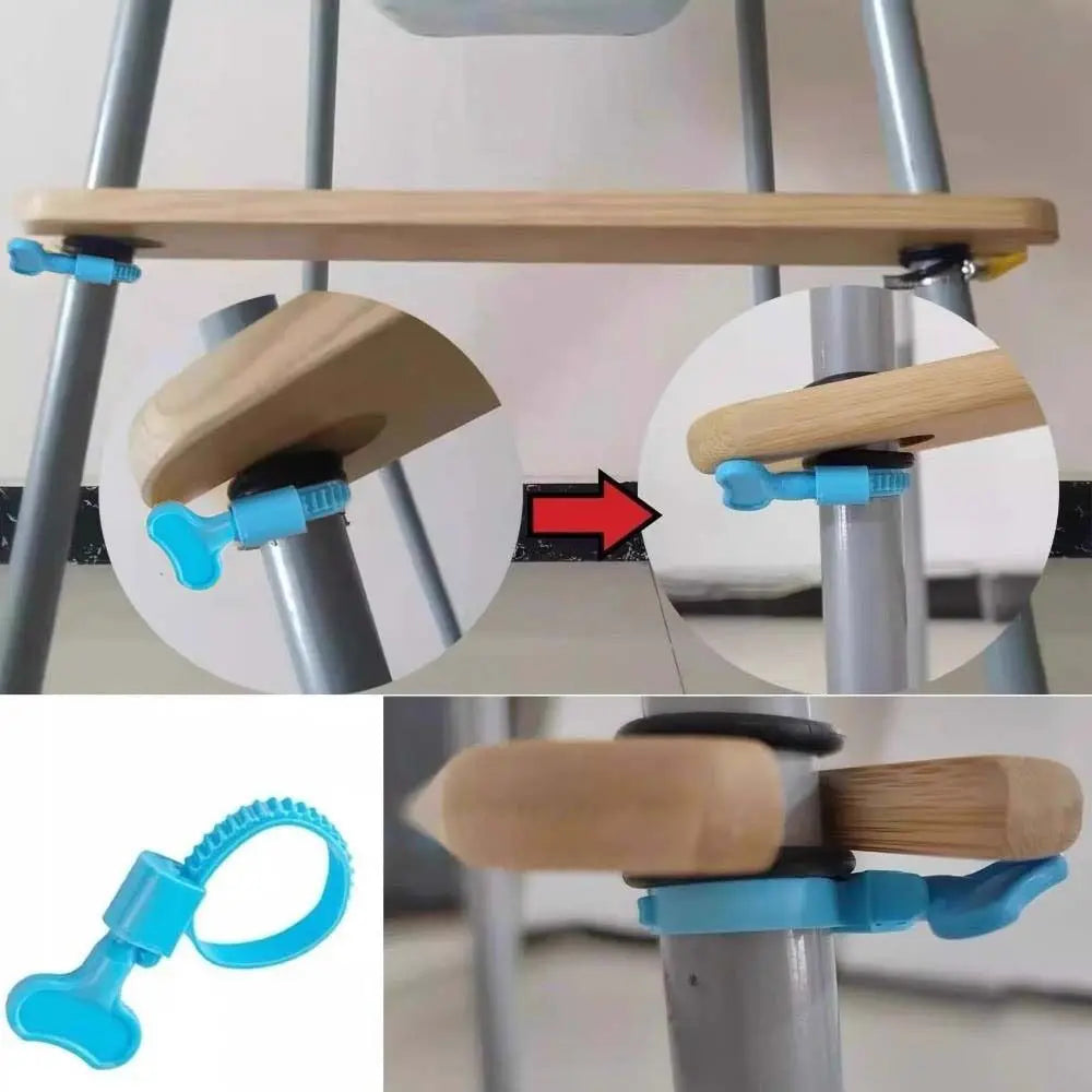 Adjustable High Chair Footrest 50cm Length Wooden Material Baby Highchairs Pedal Round Corners Rubber Rings Highchair Accessory