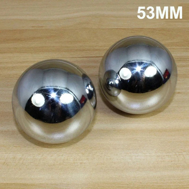 2Pcs Hand Massage Ball Stress Relaxation Chinese Health Care for Chromium Plated Silver Like solid hollow Hand Fitness Iron Ball