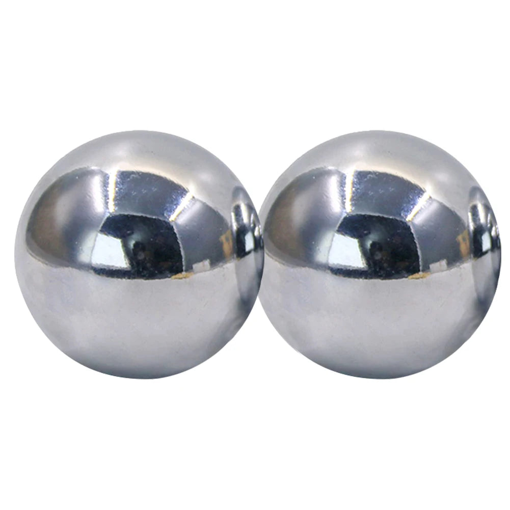 2Pcs Hand Massage Ball Stress Relaxation Chinese Health Care for Chromium Plated Silver Like solid hollow Hand Fitness Iron Ball