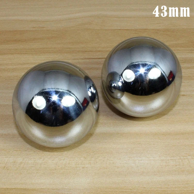 2Pcs Hand Massage Ball Stress Relaxation Chinese Health Care for Chromium Plated Silver Like solid hollow Hand Fitness Iron Ball