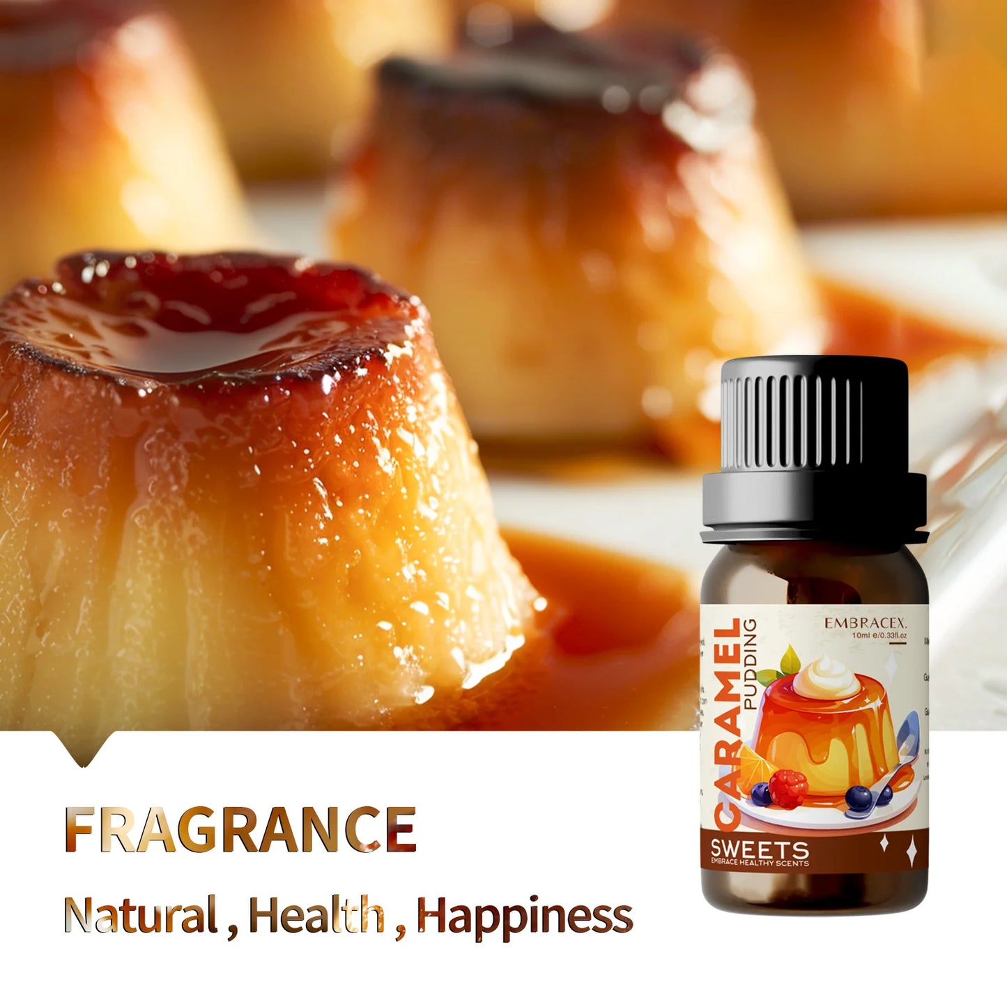 10ml Essential Oils Caramel Pudding Perfume Fragrance Oils For Candles,Humidifiers,Aroma Diffusers Perfume Gift Women