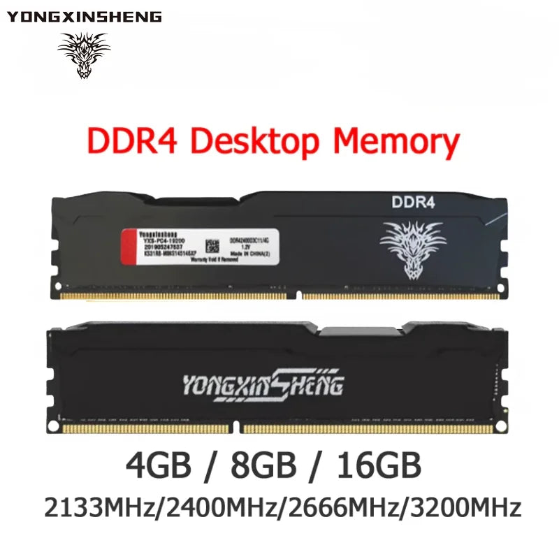 DDR3 DDR4 4GB 8GB 1600MHZ 1866 2400 2666MHZ PC3-12800 PC4-21300 16GB 3200MHZ DIMM Unbuffered Non-ECC Gaming Desktop Memory Ram