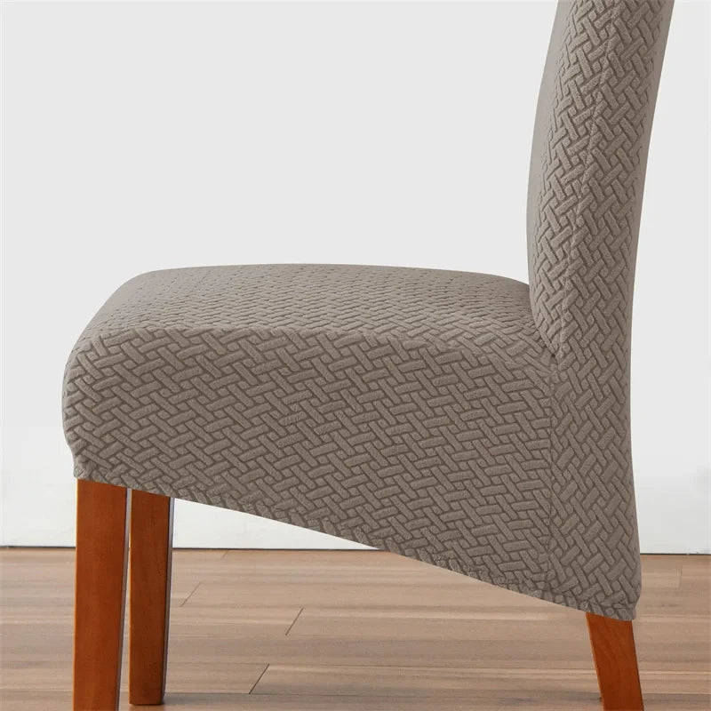 Jacquard Chair Cover Stretch XL Size Long Back Dining Chair Covers Seat Slipcovers For Wedding Dining Room Chairs For Kitchen