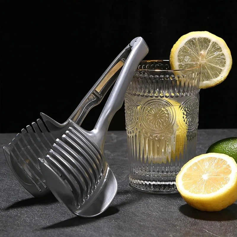 Lemon Slicer Multifunctional Hand Tomato Slicer Clip Aluminum Alloy Fruit Slicing Tool Manual Slicer Kitchen Cutting Accessories