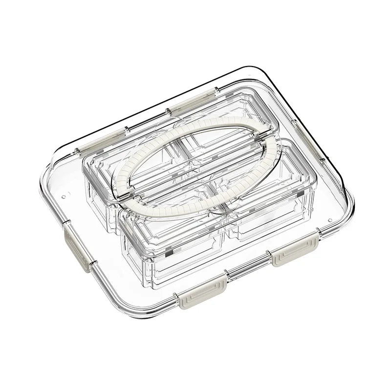 PET Transparent Storage Box Food Grade Cake Container Sealed Fruit Box Large Capacity Kitchen Outdoor Freshness Organizer