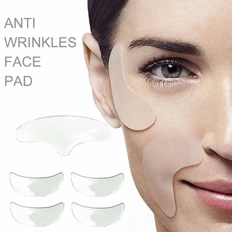 Silicone Forehead Stickers Reusable Anti Wrinkle Pad Facial Lifting Face Eyes Neck Pads Anti-aging Prevent Nasolabial Wrinkle