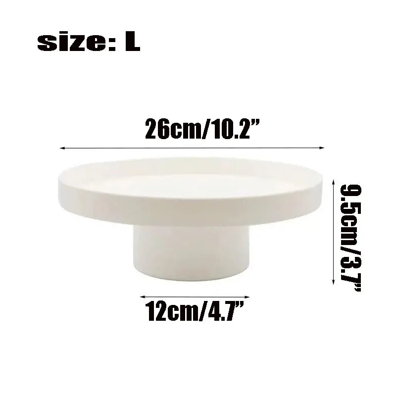 ABS Modern Minimalist Stackable Serving Trays, Black White Round Tiered Fruit Display for Kitchen Home Decor