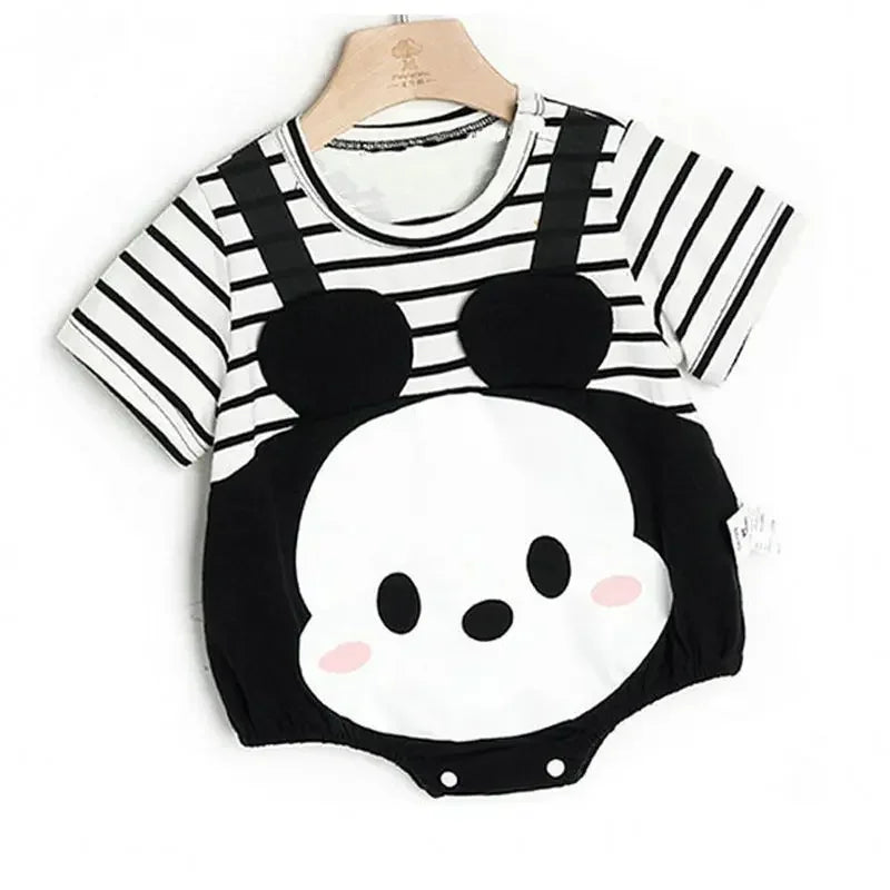 Cotton Newborn Baby Short Sleeves Triangle Romper Boy Girl Cartoon Suspender Clothes  Jumpsuits Overall One Pieces  0-24M