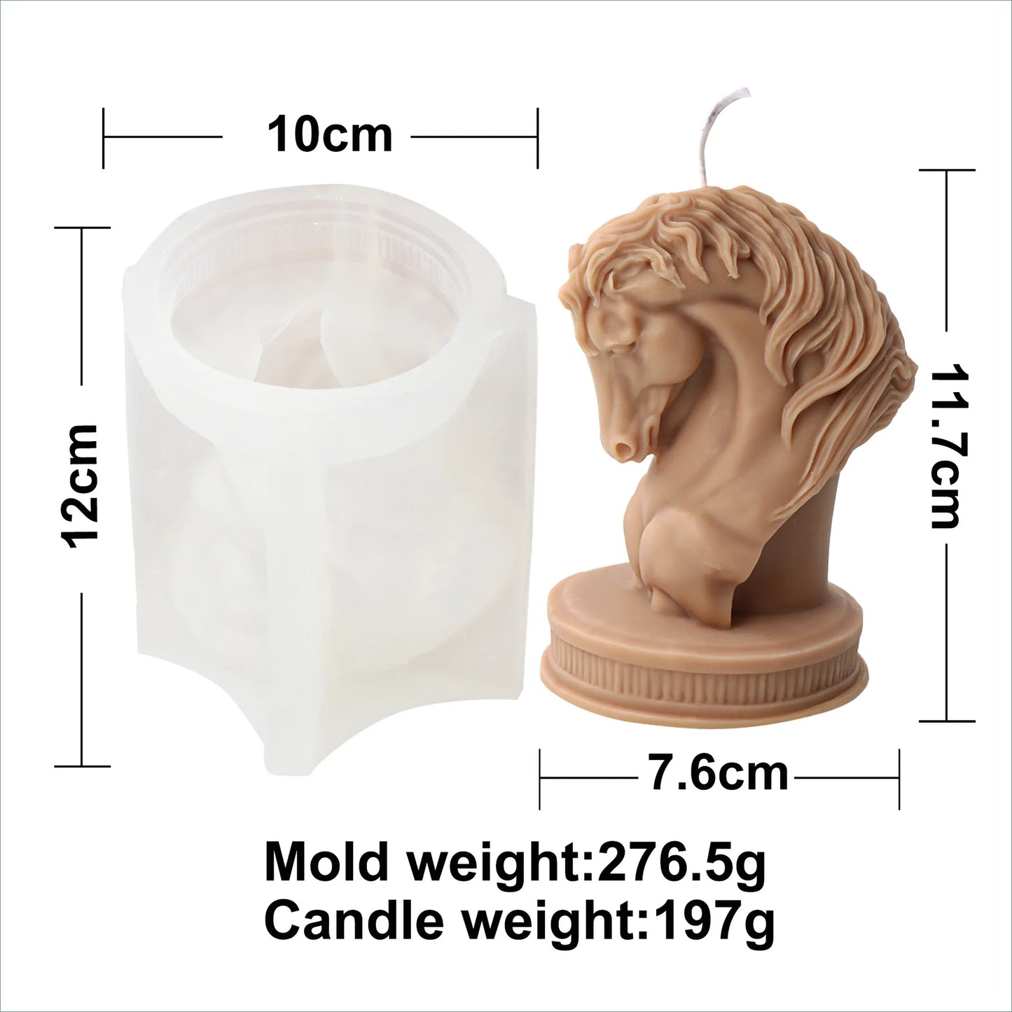 Horse statue shape Candle silicone mold Horse head sculpture Resin mold Horse head sculpture Concrete gypsum mould Craft molds