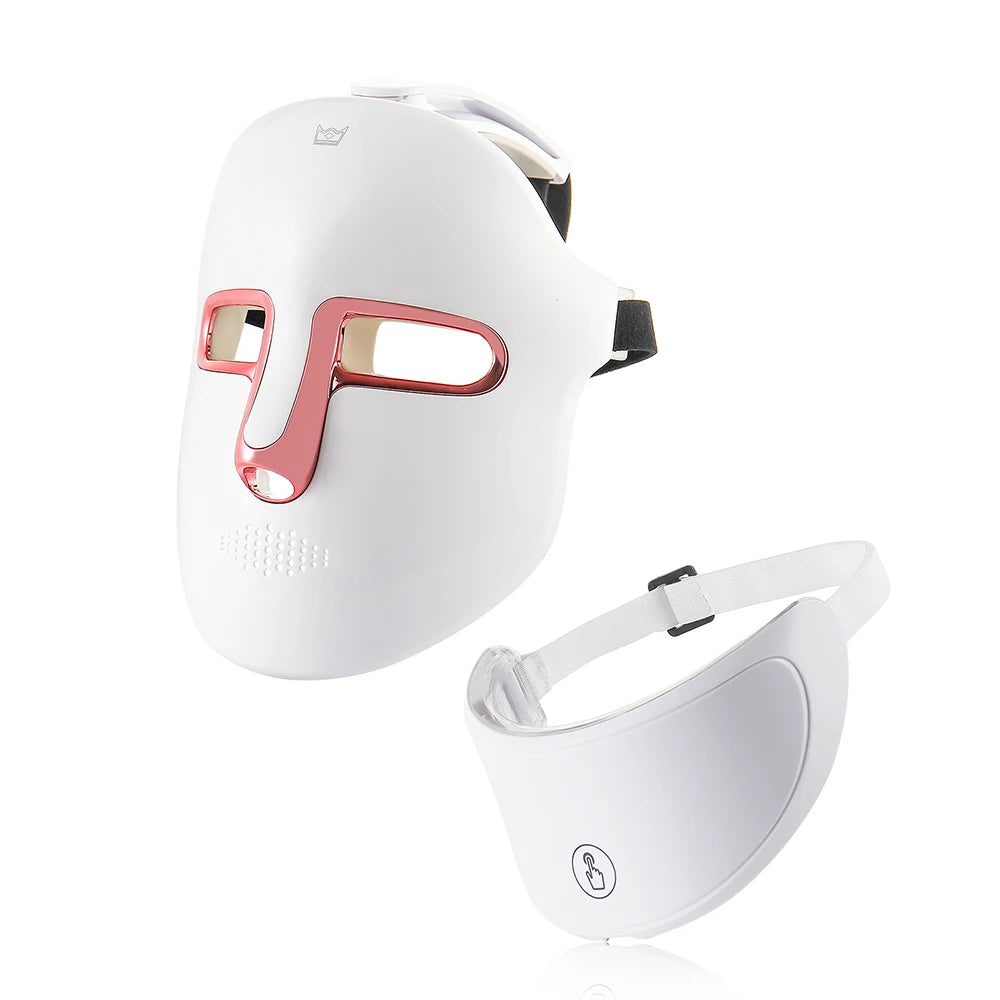 Foreverlily 7 Colors Light LED Facial Skin Care Mask Neck Skin Rejuvenation Treatment Beauty Anti Acne Therapy Whitening