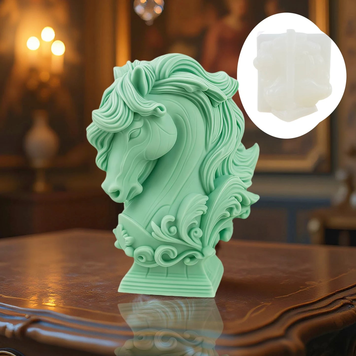 Horse statue shape Candle silicone mold Horse head sculpture Resin mold Horse head sculpture Concrete gypsum mould Craft molds