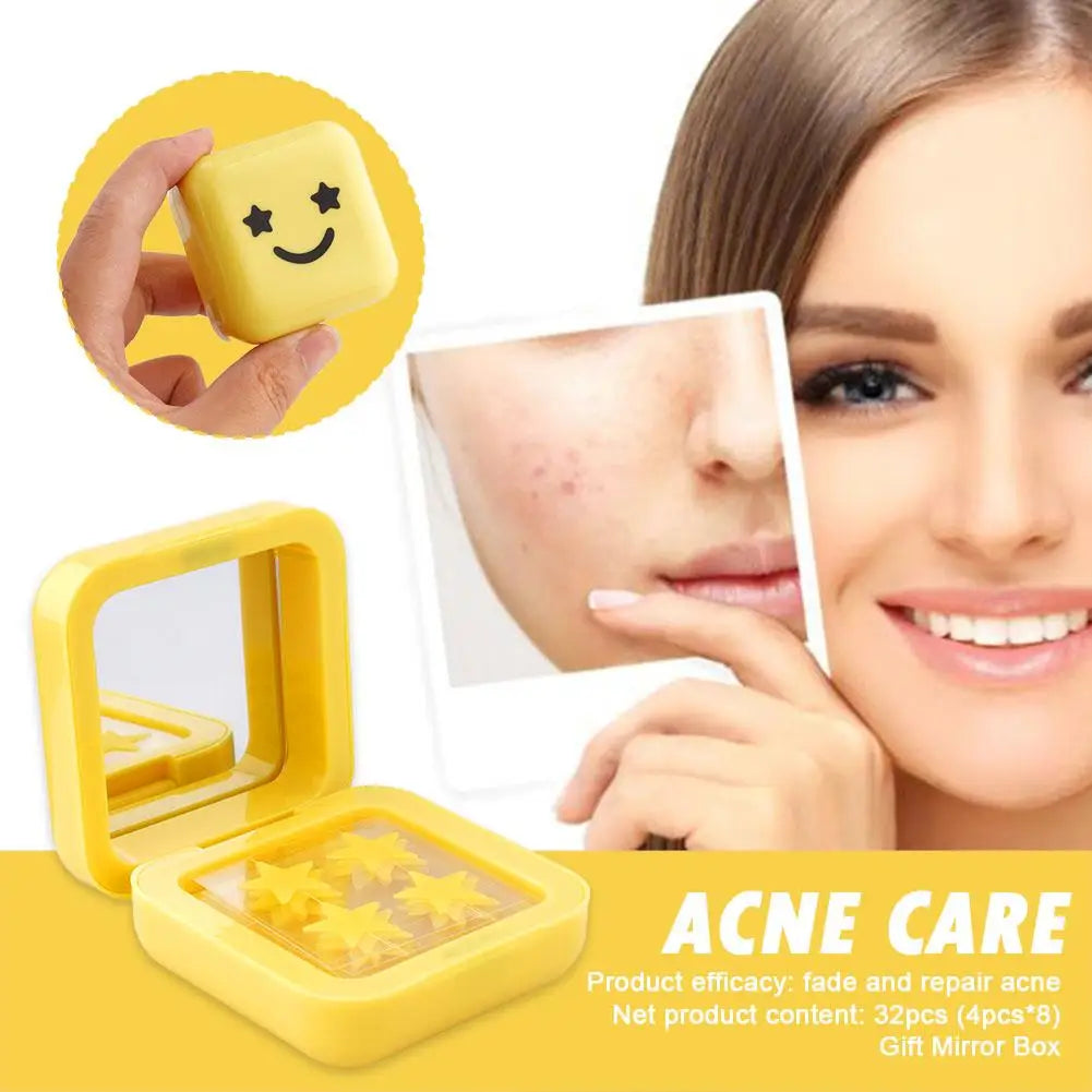 32 Patches Acne Pimple Patches Hydrocolloid Invisible Star Color Acne Patch Absorbing Spot Sticker For Inflamed Acne Skin Care