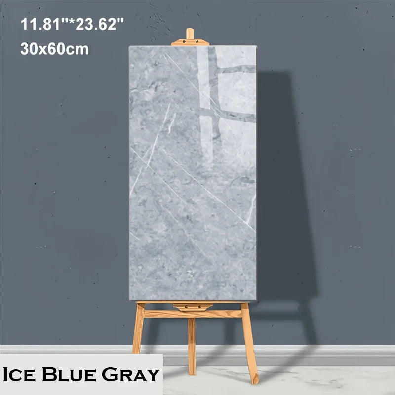 10-20pcs 30x60cm Self-Adhesive Marble PVC Floor Tiles Waterproof Peel Stick Wall Sticker Kitchen Bathroom Removable Home Decor ﻿