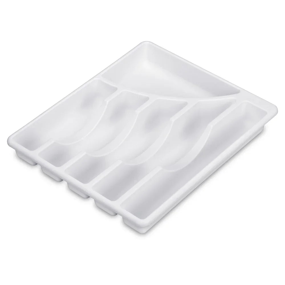 6 Compartment Cutlery Tray Plastic Utensil Organizer Kitchen Drawer Storage Easy Clean BPA Free Sorter Flatware and School