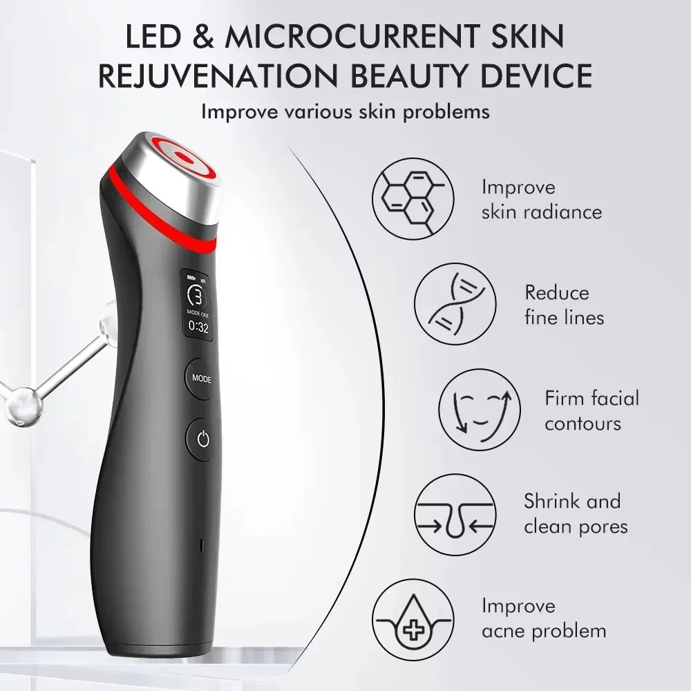 New 6 in 1 Multifunction Ager Booster Pro Skin Therapy Wand Facial Led Lights Beauty Device