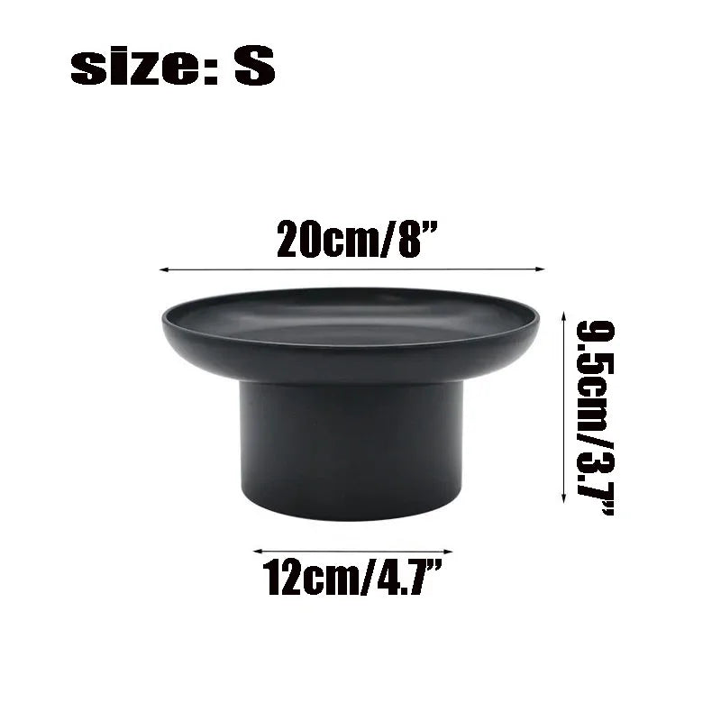 ABS Modern Minimalist Stackable Serving Trays, Black White Round Tiered Fruit Display for Kitchen Home Decor