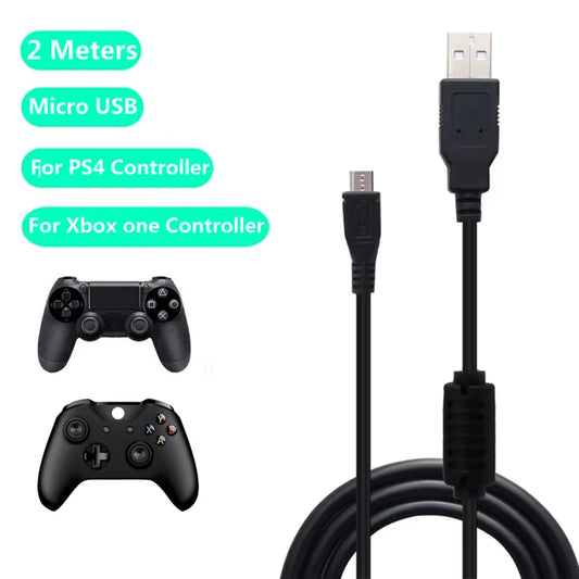 Charging Data Cable For PS4/XBOX One Gamepad Controller Micro USB Charger Cord For Mobile Phone For PS4 Gaming Accessories
