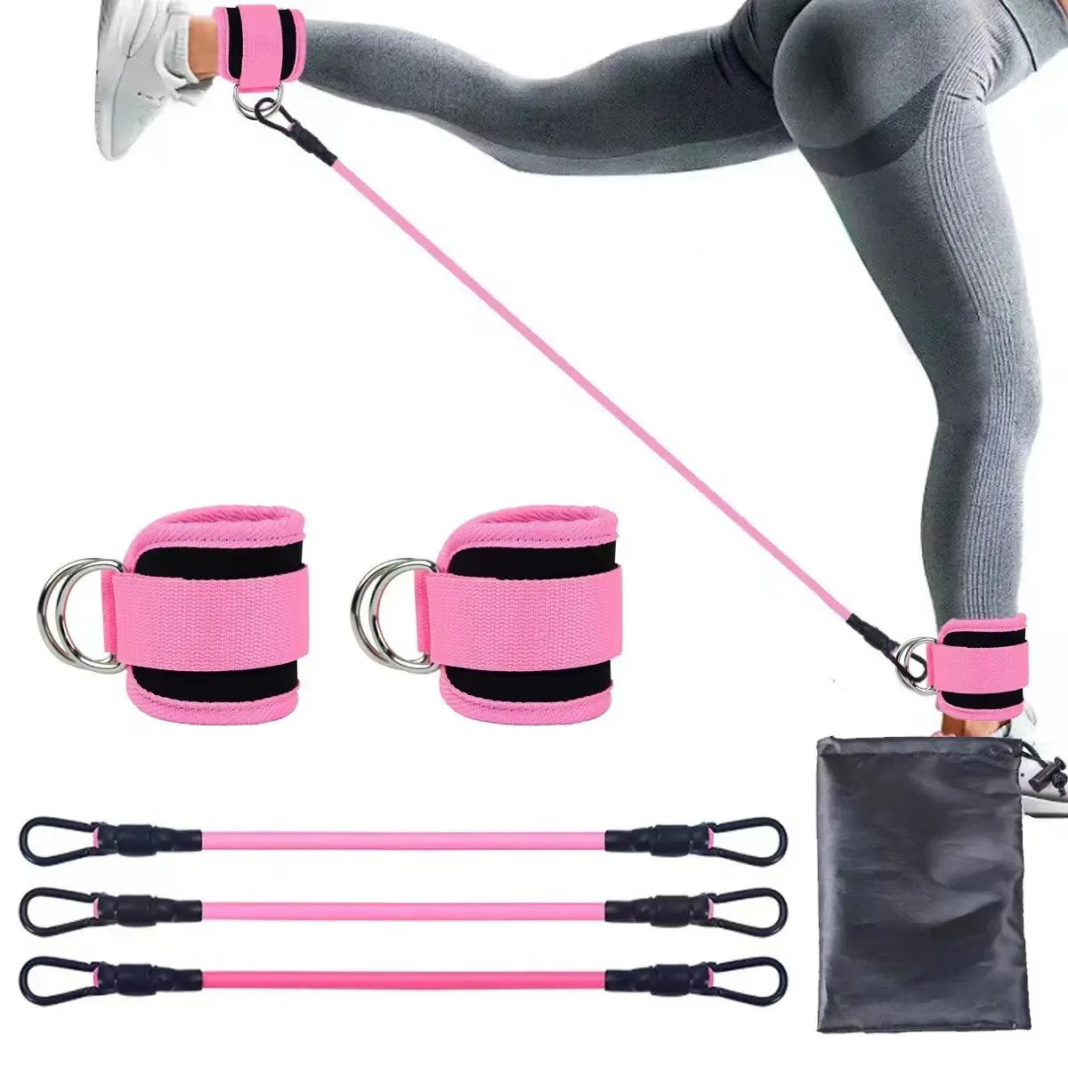 TPE Resistance Bands Ankle Straps Fitness Booty Band Squat Glute Workout Yoga Gym Equipment Guard Leg Strength Safety Extensions