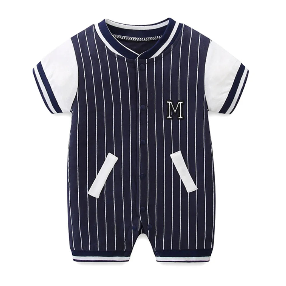 Baby Boys Girls Romper Cartoon Printed Short Sleeve One-Piece Beach Outfit Summer Clothes