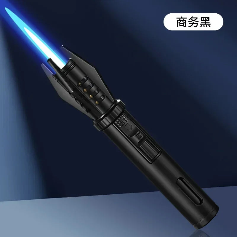 Gas Lighter Powerful Metal Windproof Kitchen Cooking Torch Flame Jet Barbecue Smoking Accessories Cigar Lighters Men's Gift