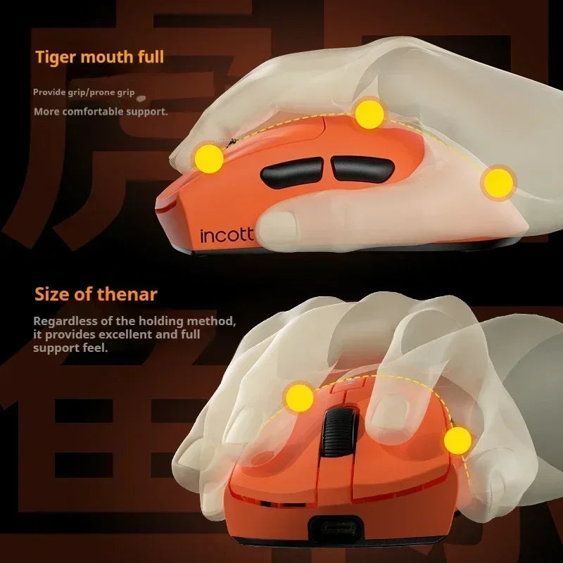 Incott G24Pro Wireless Mouse Paw3395 Sensor Low Latency Dual Mode Hot Swap Ergonomics Lightweight Gaming Mice Gaming Accessories