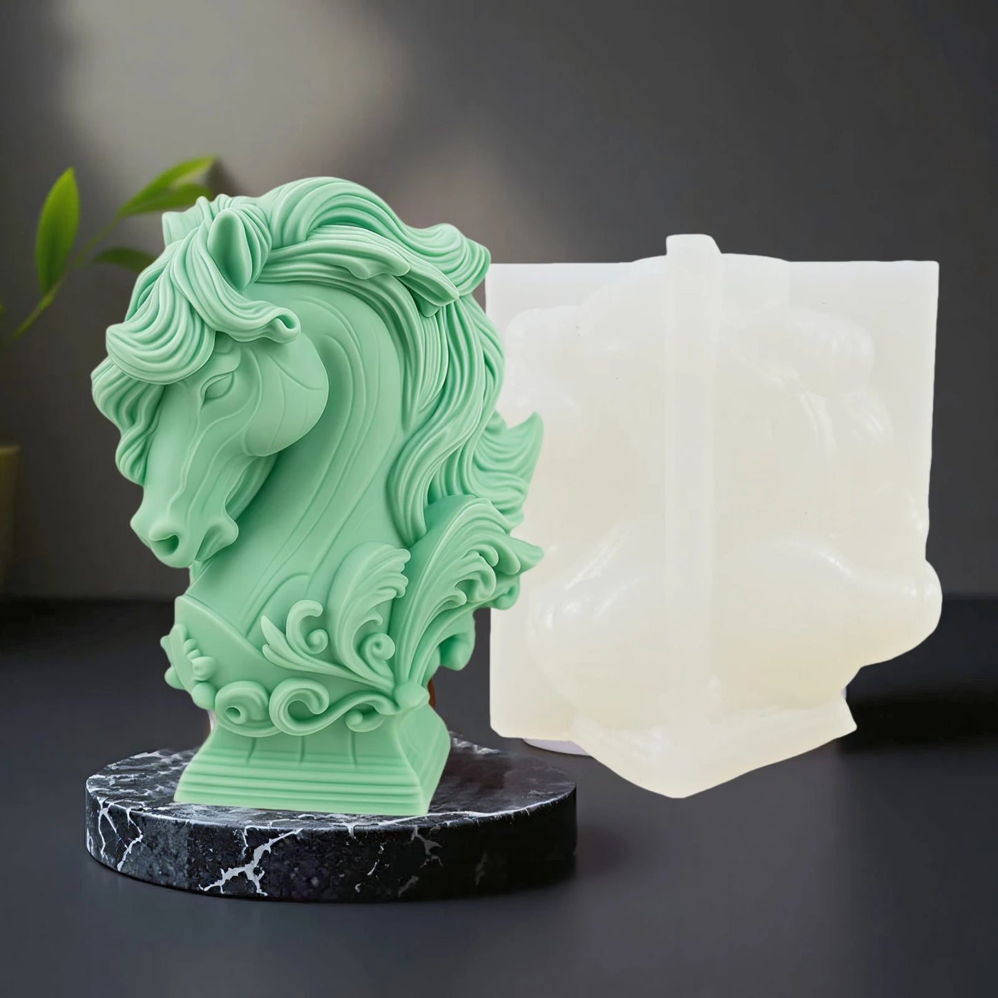Horse statue shape Candle silicone mold Horse head sculpture Resin mold Horse head sculpture Concrete gypsum mould Craft molds