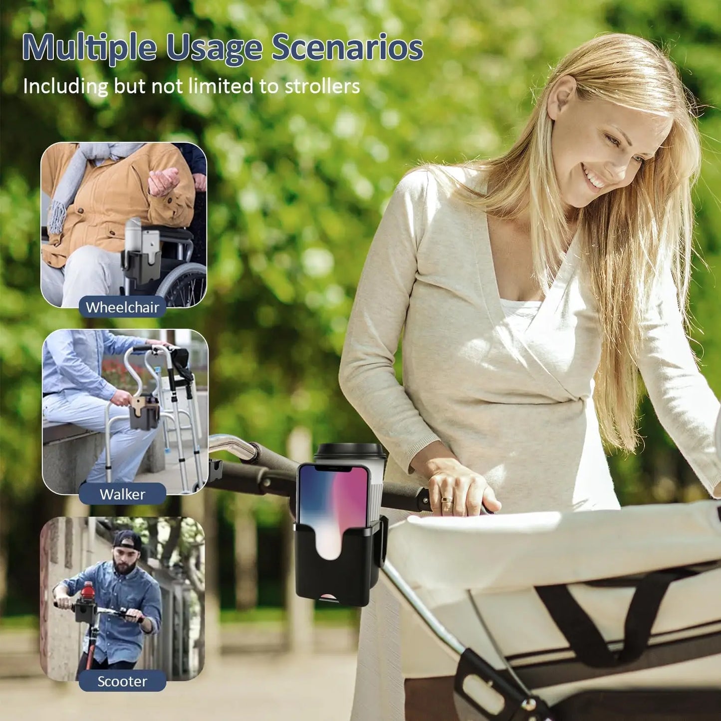 Anti-Slip Pram Cup Holders for Children's Stroller Mobile Phone & Bottle Accessories Universal Attachment Baby Travel Gear