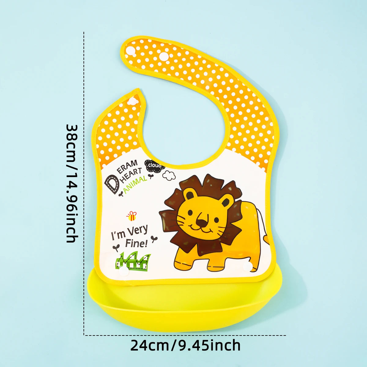 Cartoon EVA bib Infant meal detachable rice pocket Children's no-wash waterproof imitation silicone bib saliva pocket