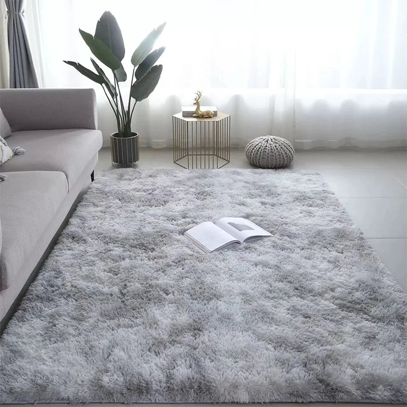 VIKAMA black Area Plush for Bedroom, Living Room Fluffy Rug, Large Area Rug Shag Shaggy Carpet Soft Plush Furry Bedside Rug