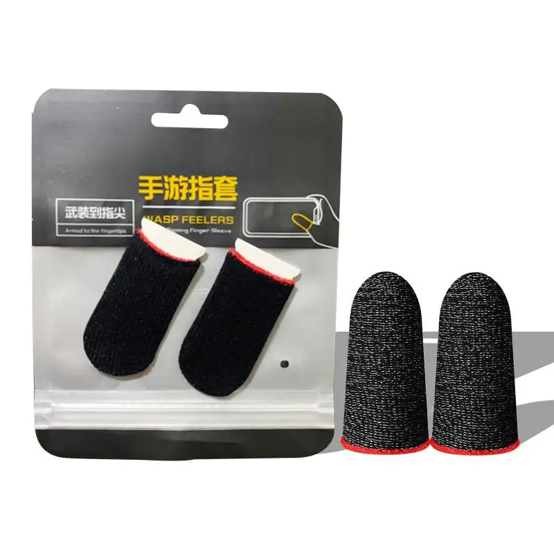 1 Pair For PUBG Gaming Finger Sleeve Breathable Fingertips Sweatproof Anti-slip Fingertip Cover Thumb Gloves For Mobile Game ﻿