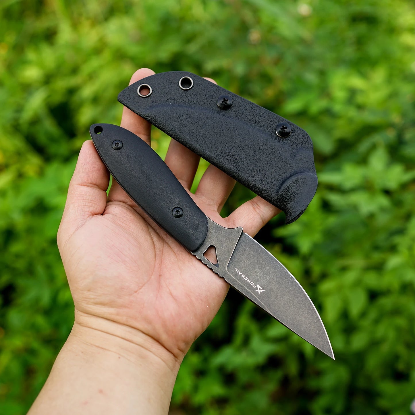 FORESAIL Fixed Blade Knife,DC53 Steel Blade and G10 Handle,with Kydex Sheath,Fixed EDC Tactical Knife, Outdoor Camping Knives