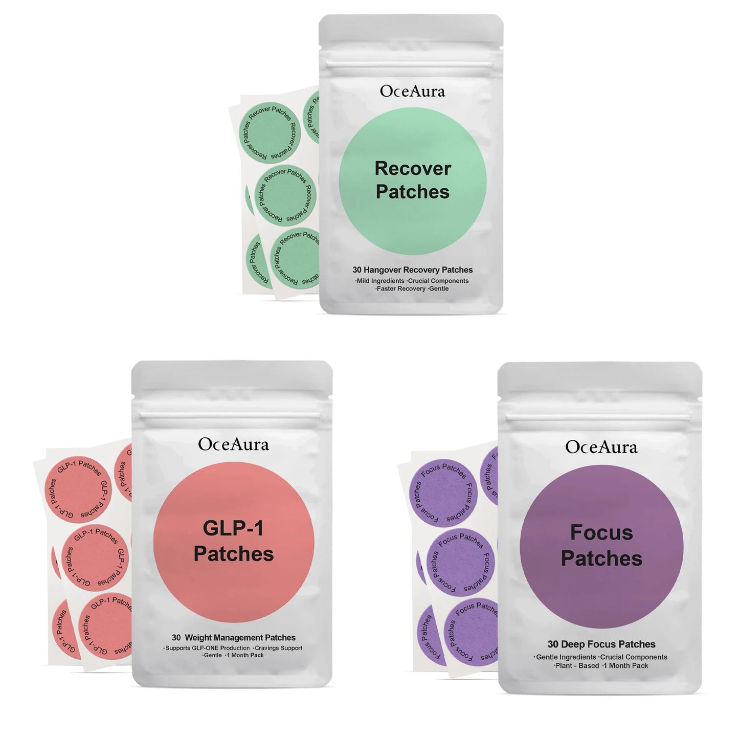 30pieces Weight Loss GLP-1 Patches Body Shaping Belly Fat Burning Improve Stomach Control Weigh Management Slimming Stickers