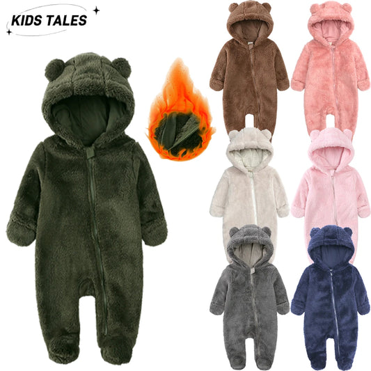 Winter Essentials Fleece Baby Clothes Romper Kids Boys Girls Pajamas Hooded Toddler Bodysuit Infant Jumpsuit Newborn Onesies